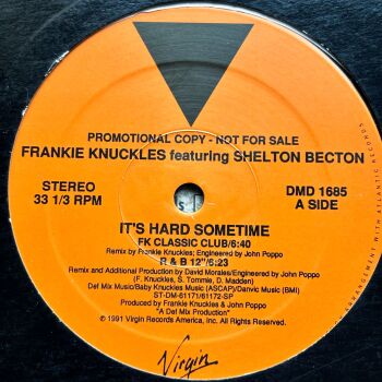Frankie Knuckles-It's hard sometime-Virgin 12" Single E+