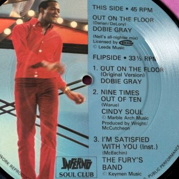 Dobie Gray-Out on the floor-Inferno picture disc E+