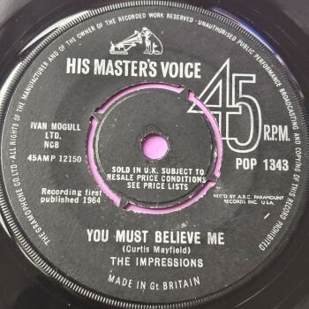 Impressions-You must believe me-HMV E