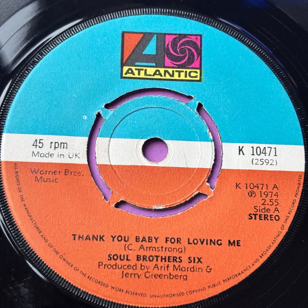 Soul Brothers Six-Thank you baby for loving me-UK Atlantic E