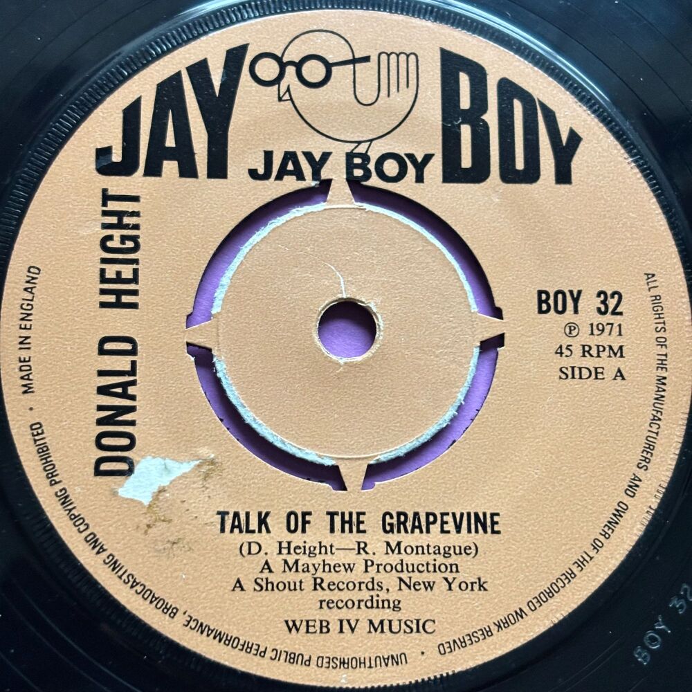 Donald Height-Talk of the grapevine-UK Jay Boy LT E+