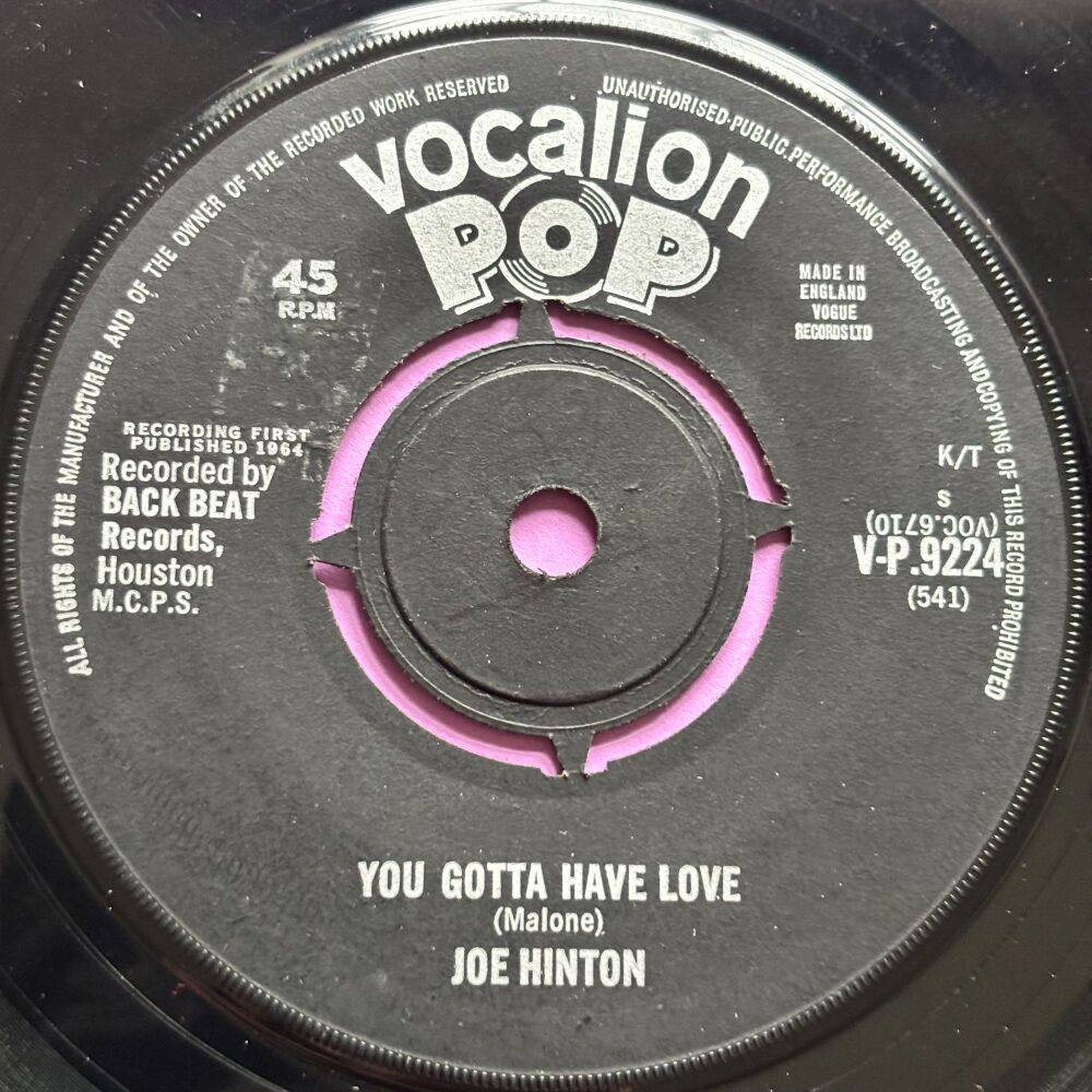 Joe Hinton-You gotta have love-UK Vocalion E
