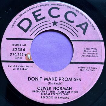 Oliver Norman-Don't make promises-Decca Demo vg+