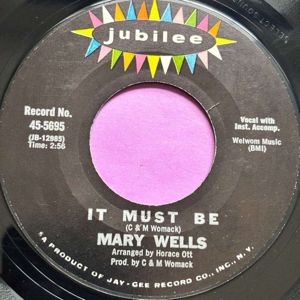 Mary Wells-It must be/ Sweet love-Jubilee E+