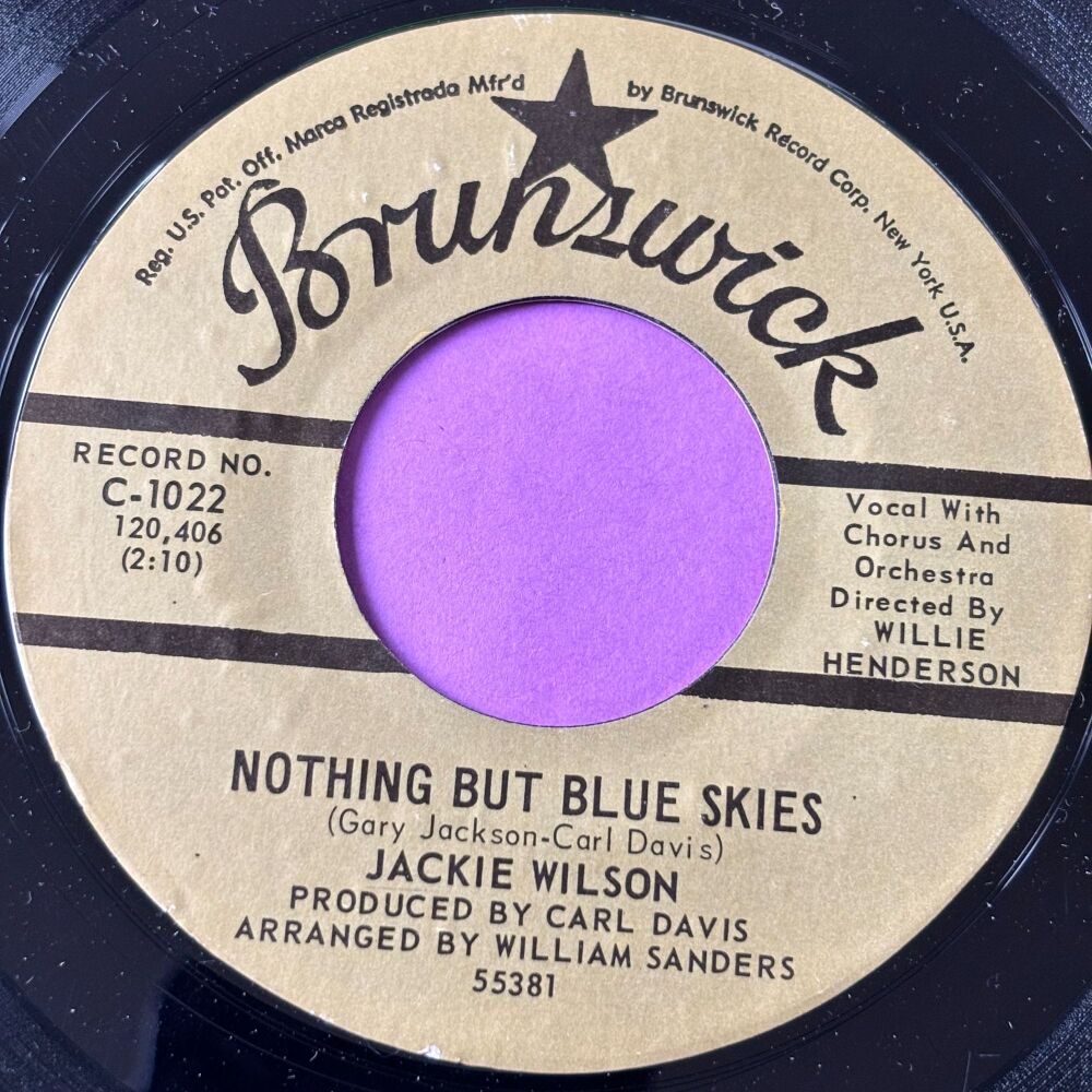 Jackie Wilson-Nothing but blue skies-Brunswick 2nd E+