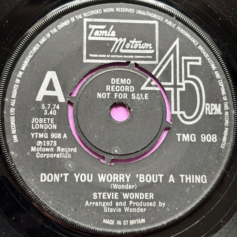 Stevie Wonder-Don't you worry 'bout a thing-TMG 908 Demo E+