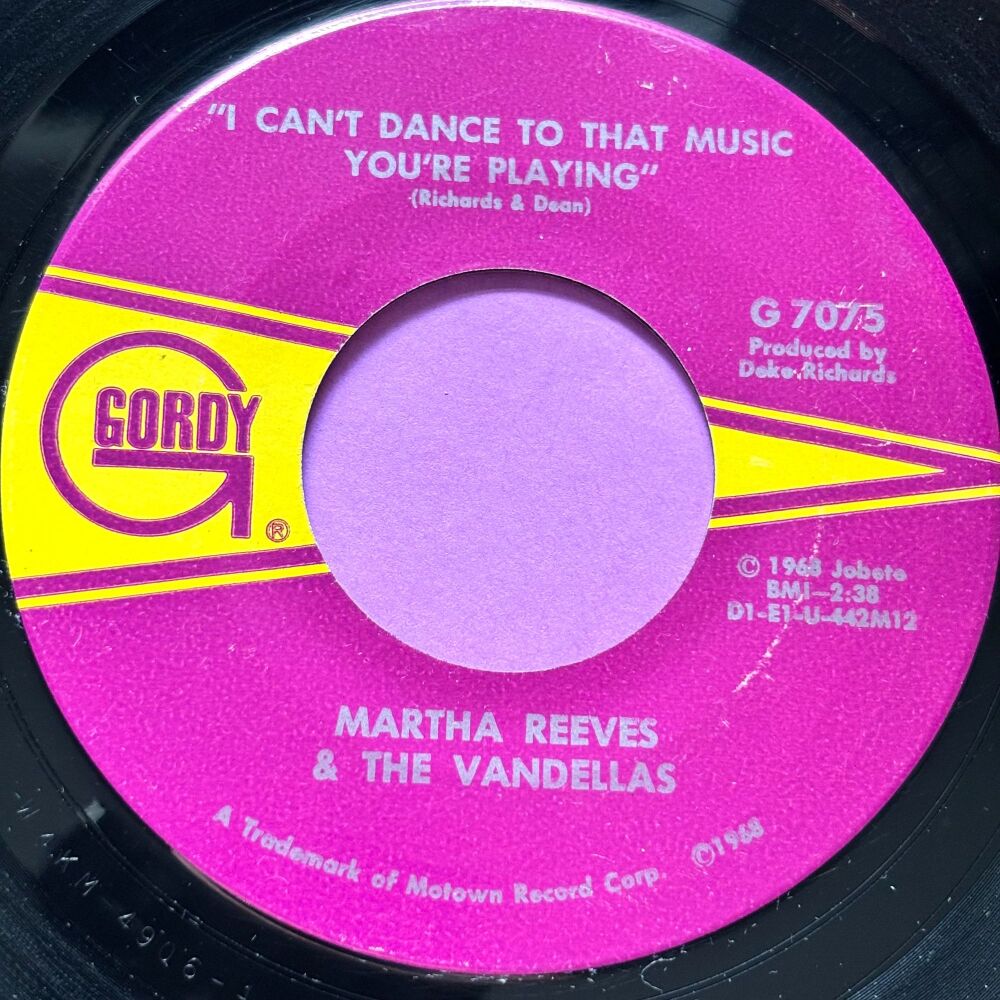Martha and the Vandellas-I can't dance to that music...-Gordy E+