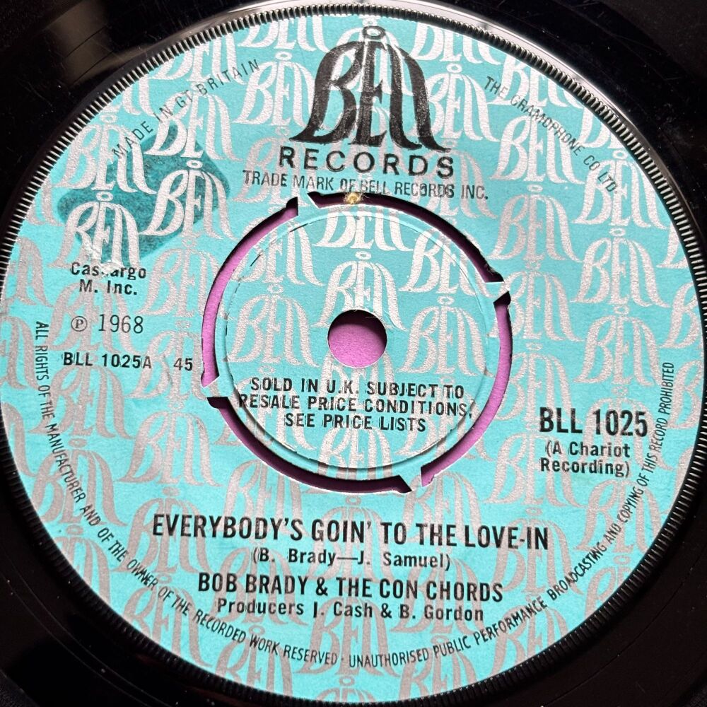 Bob Brady-Everybody's goin' to the love-in-UK Bell stkr E+