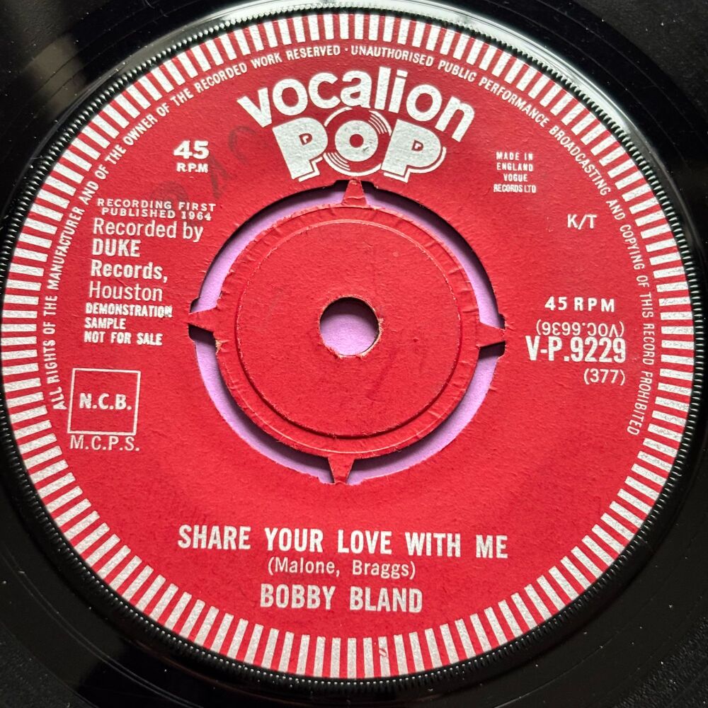 Bobby Bland-Share your love with me-UK Vocalion  Demo E+
