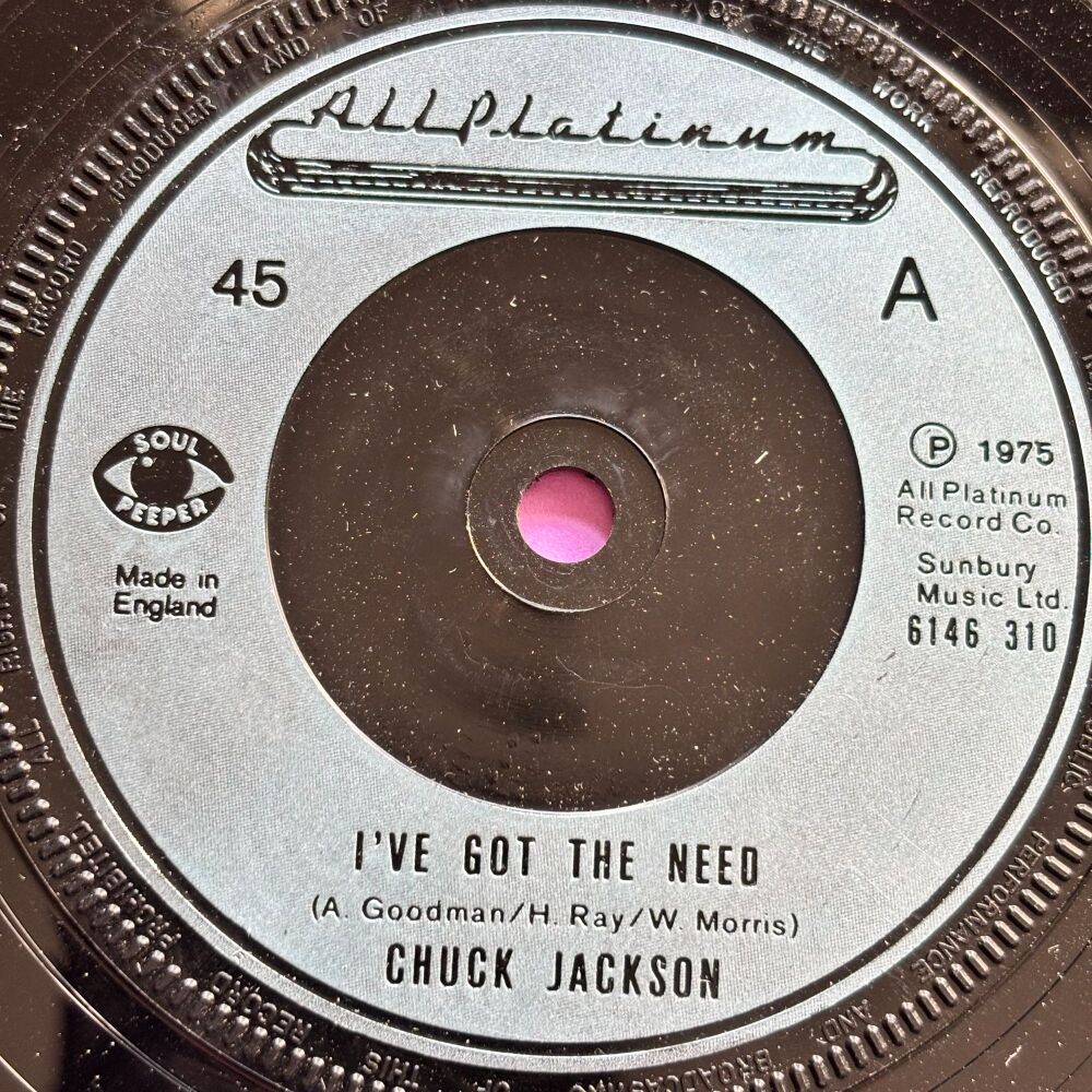Chuck Jackson-I've got the need-All Platinum E+