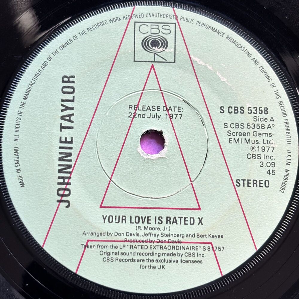 Johnnie Taylor-Your love is rated X-UK CBS Demo E+