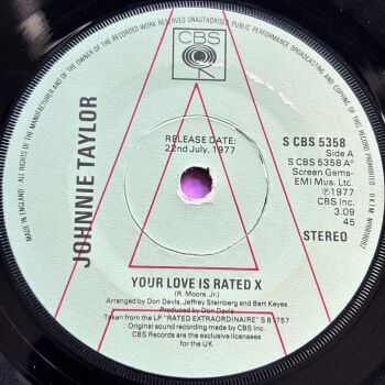 Johnnie Taylor-Your love is rated X-UK CBS Demo E+