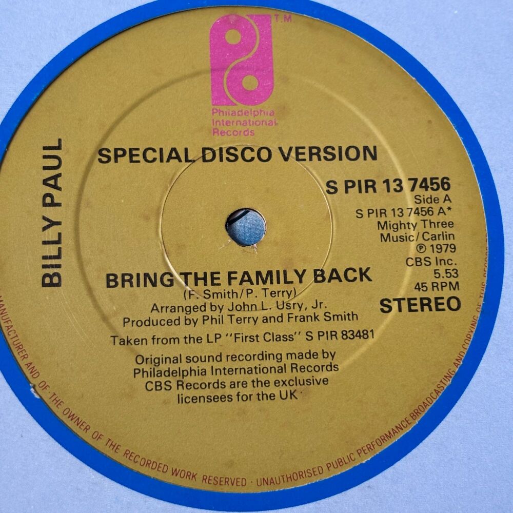 Billy Paul-Bring the family back-PIR 12