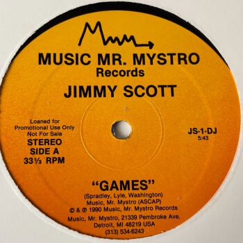 Jimmy Scott-Games-Music Mr. Mystro 12" E+