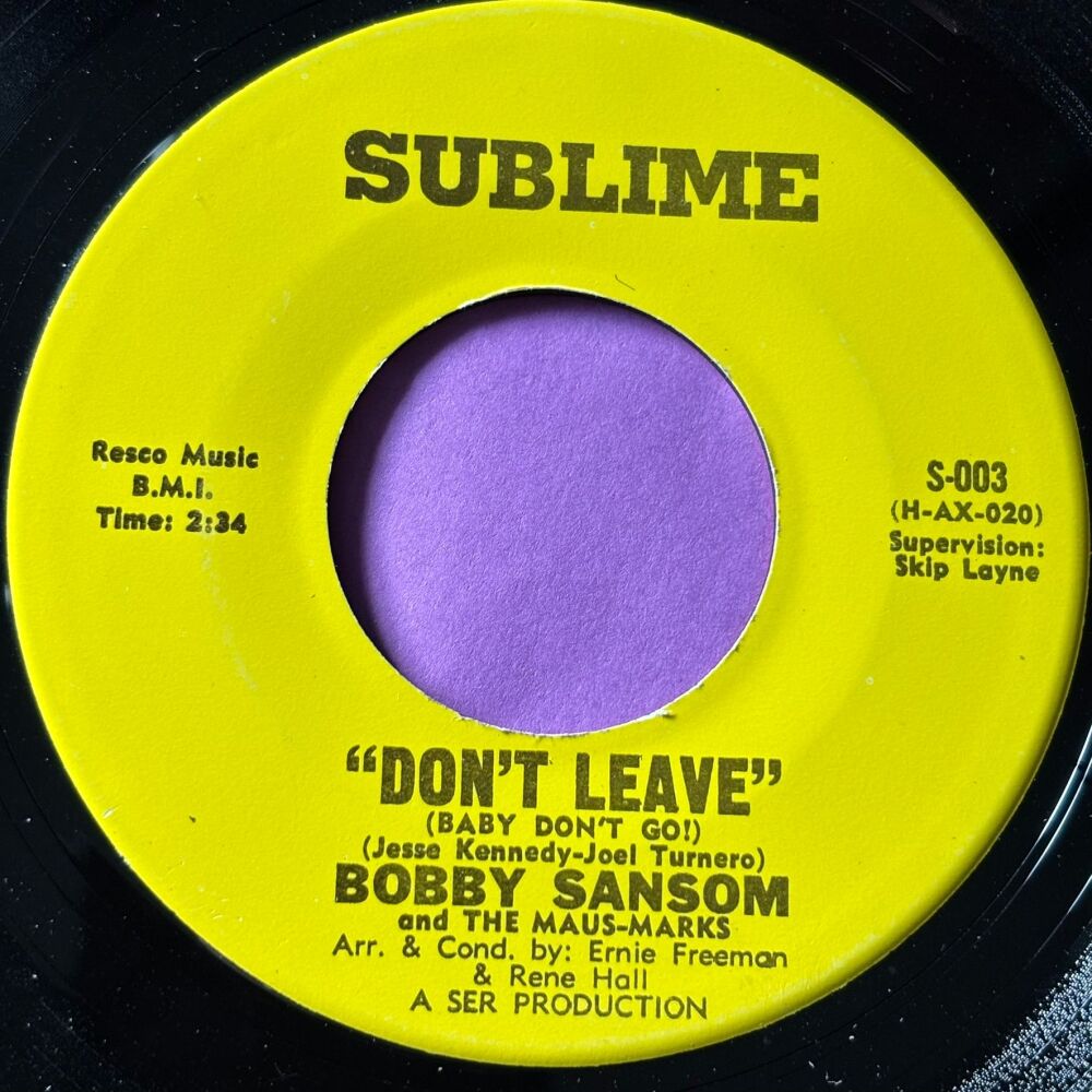 Bobby Sansom-Don't leave-Sublime M-