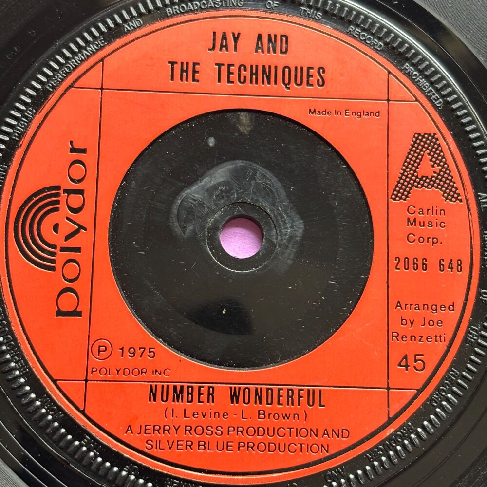Jay and the Techniques-Number wonderful-UK Polydor E+