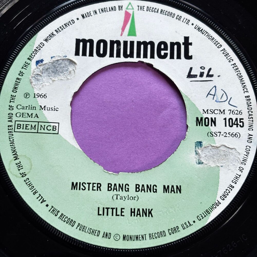 Little Hank-Mister bang bang man-UK Monument wol vg+