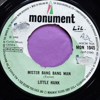 Little Hank-Mister bang bang man-UK Monument wol vg+