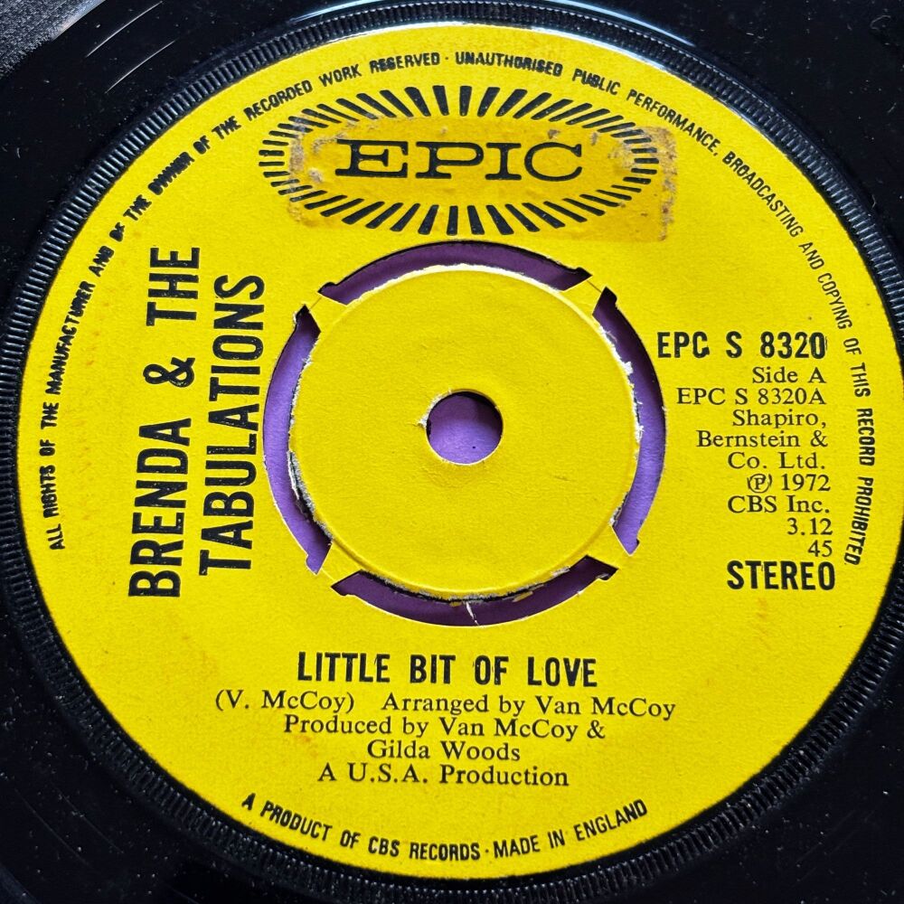 Brenda & The Tabulations-Little bit of love-Epic stkr E+