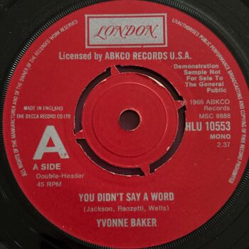 Yvonne Baker-You didn't say a word-UK London DEMO E+