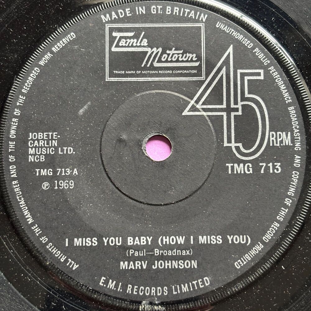 Marv Johnson-I miss you baby-TMG 713 E+