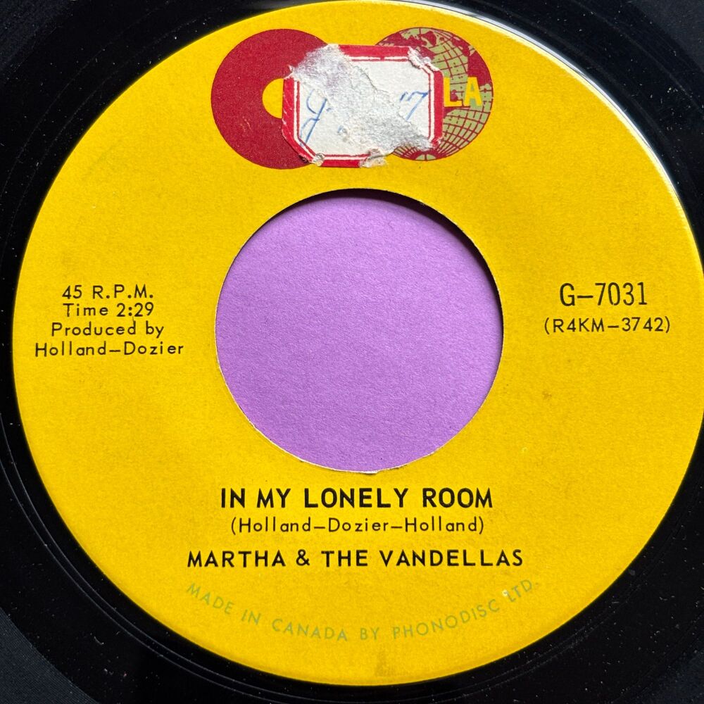 Martha and the Vandellas-In my lonely room-Canadian Tamla stkr E+