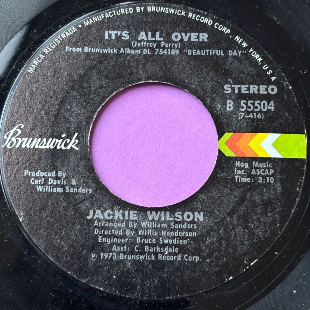 Jackie Wilson-It's all over-Brunswick E+