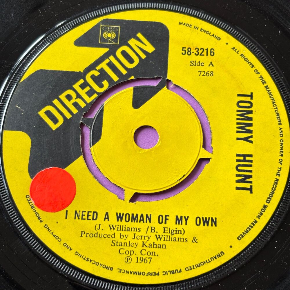 Tommy Hunt-I need a woman of my own-UK Direction E+