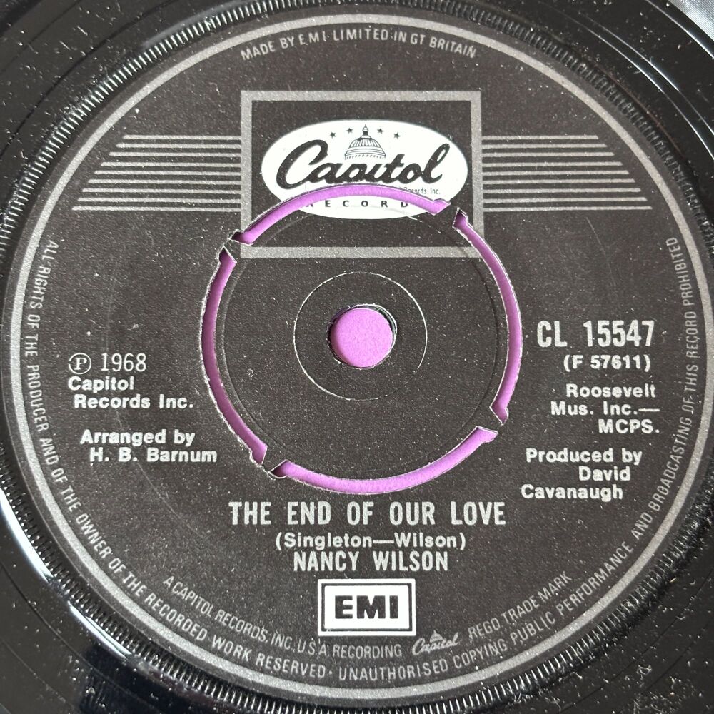 Nancy Wilson-The end of our love-UK Capitol M-