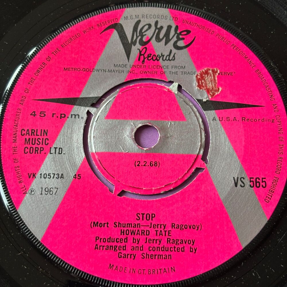 Howard Tate-Stop/ Shoot 'em all down-UK Verve Demo M-
