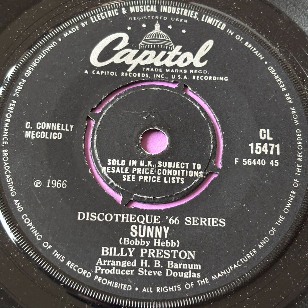 Billy Preston-Sunny-UK Capitol E+