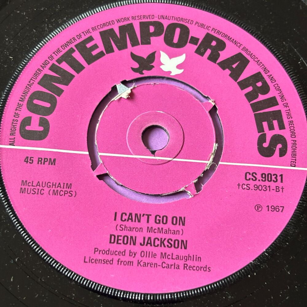 Deon Jackson-I can't go on-UK Contempo E+