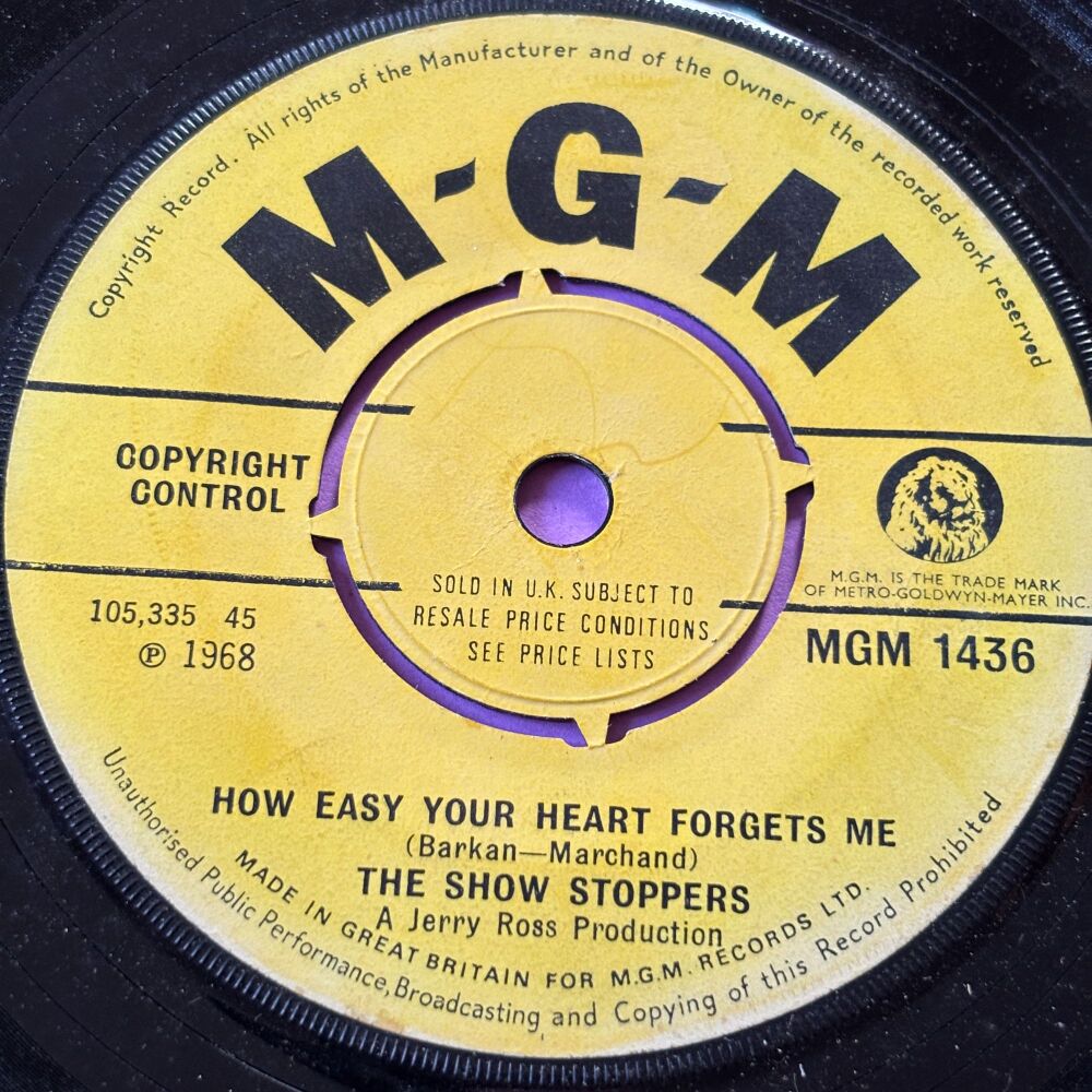 Show Stoppers-How easy your heart forgets me-UK MGM E+