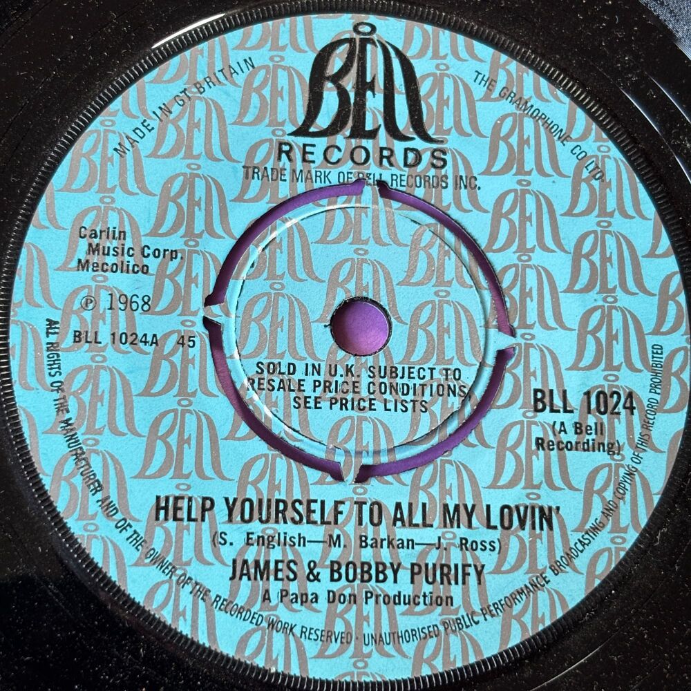 James & Bobby Purify-Help yourself to all my lovin'-UK Bell M-