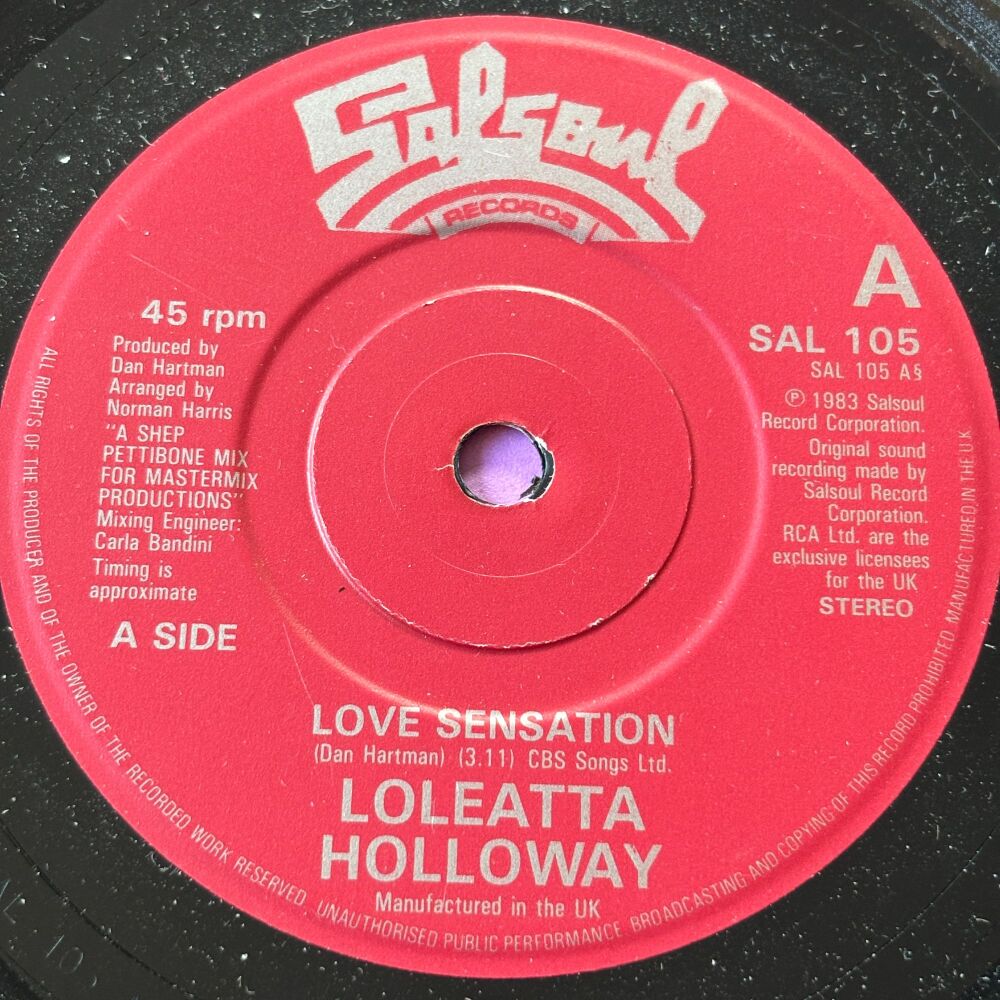 Loleatta Holloway-Love sensation/ Hit and run-UK Salsoul E+