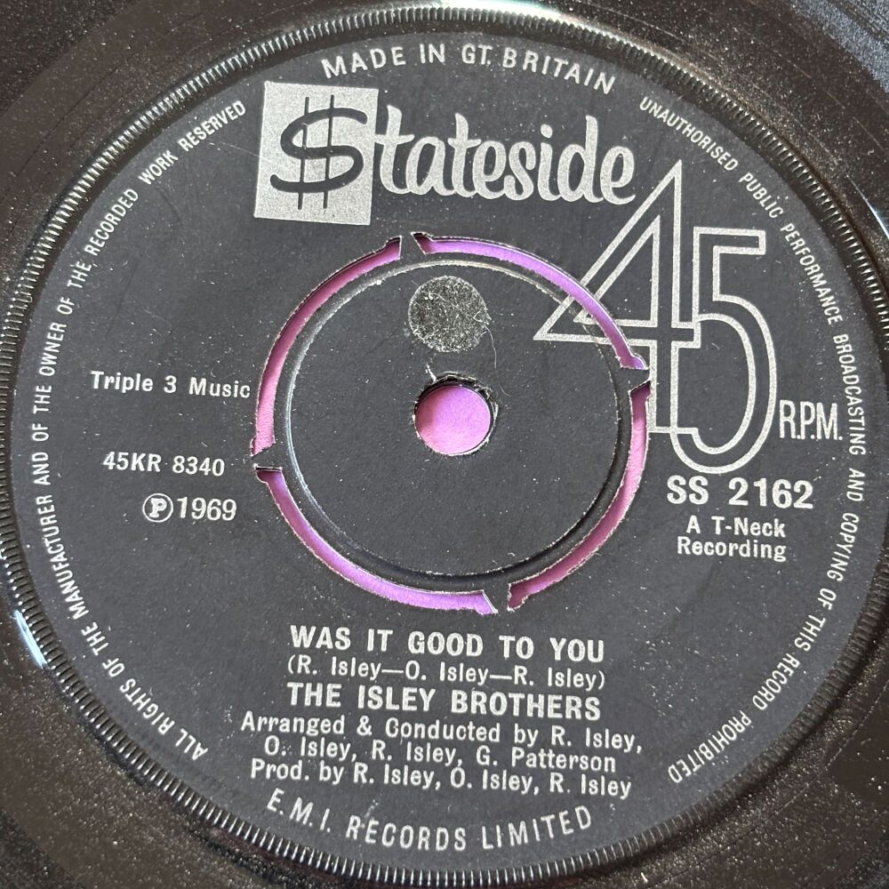 Isley Brothers-Was it goot to you-UK Stateside E+