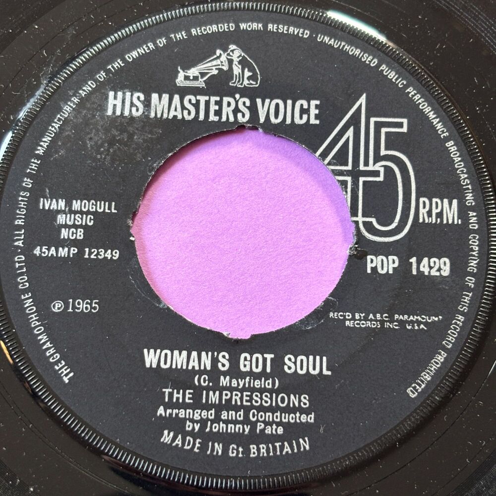 Impressions-Woman's got soul-UK HMV noc E+