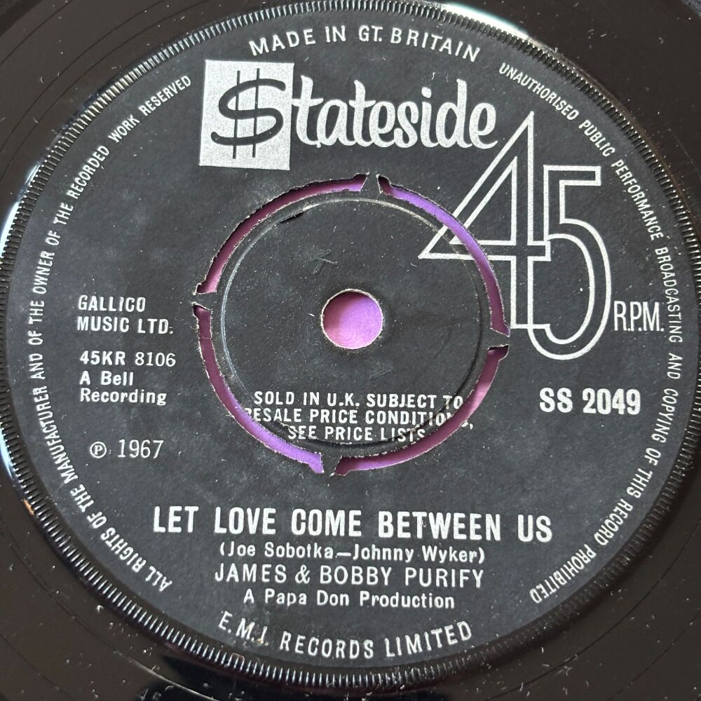 James & Bobby Purify-Let love come between us-UK Stateside E+