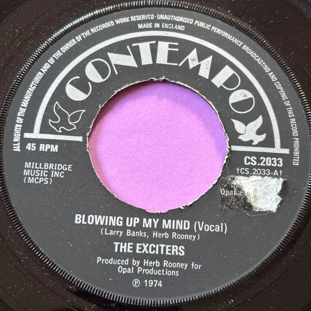 Exciters-Blowing up my mind-UK Contempo noc stkr E+