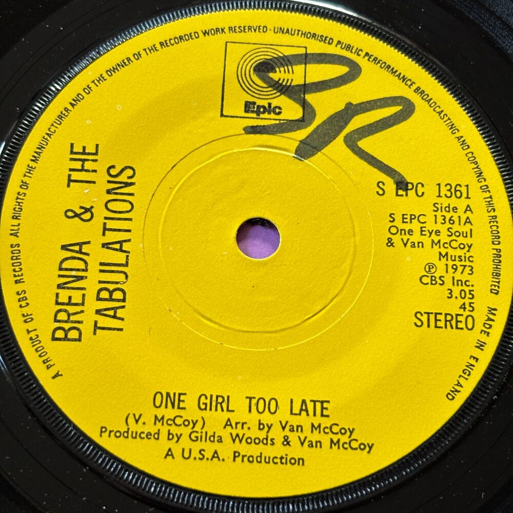 Brenda and the Tabulations-One girl too late-UK Epic wol E