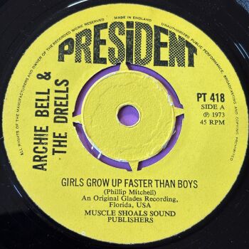 Archie Bell-Girls grow up faster than boys-UK President vg+