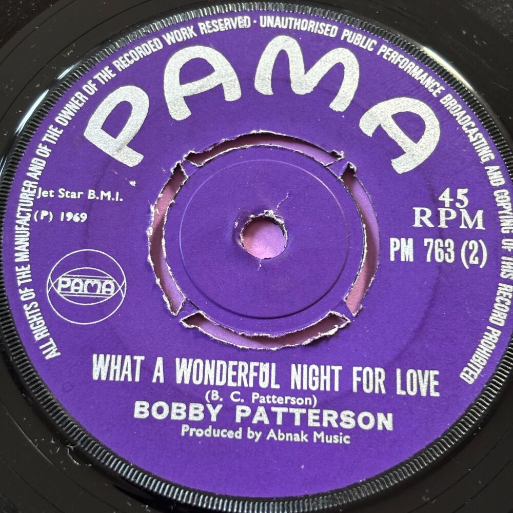 Bobby Patterson-What a wonderful night for love-UK Pama vg+