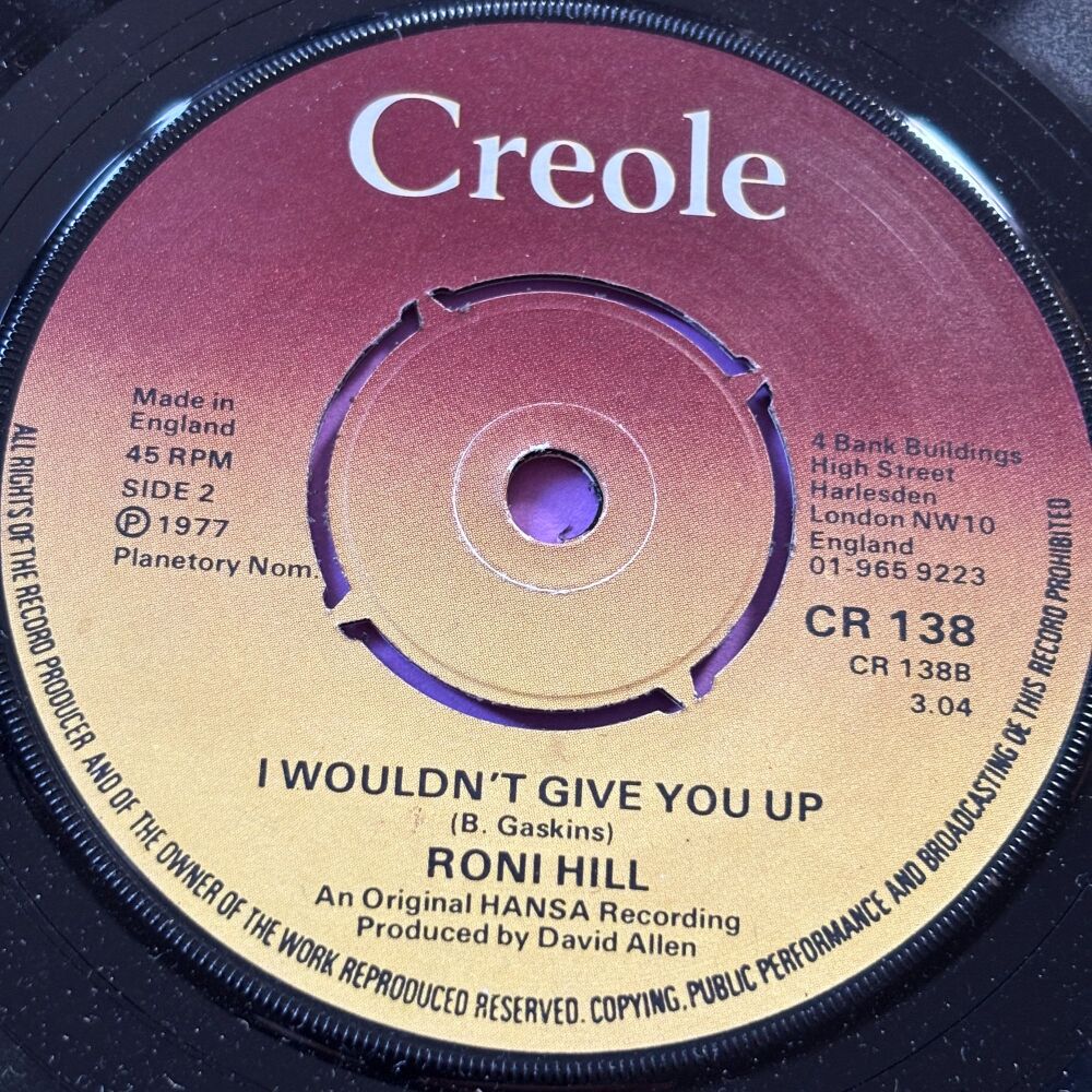 Roni Hill-I wouldn't give you up-UK Creole E+