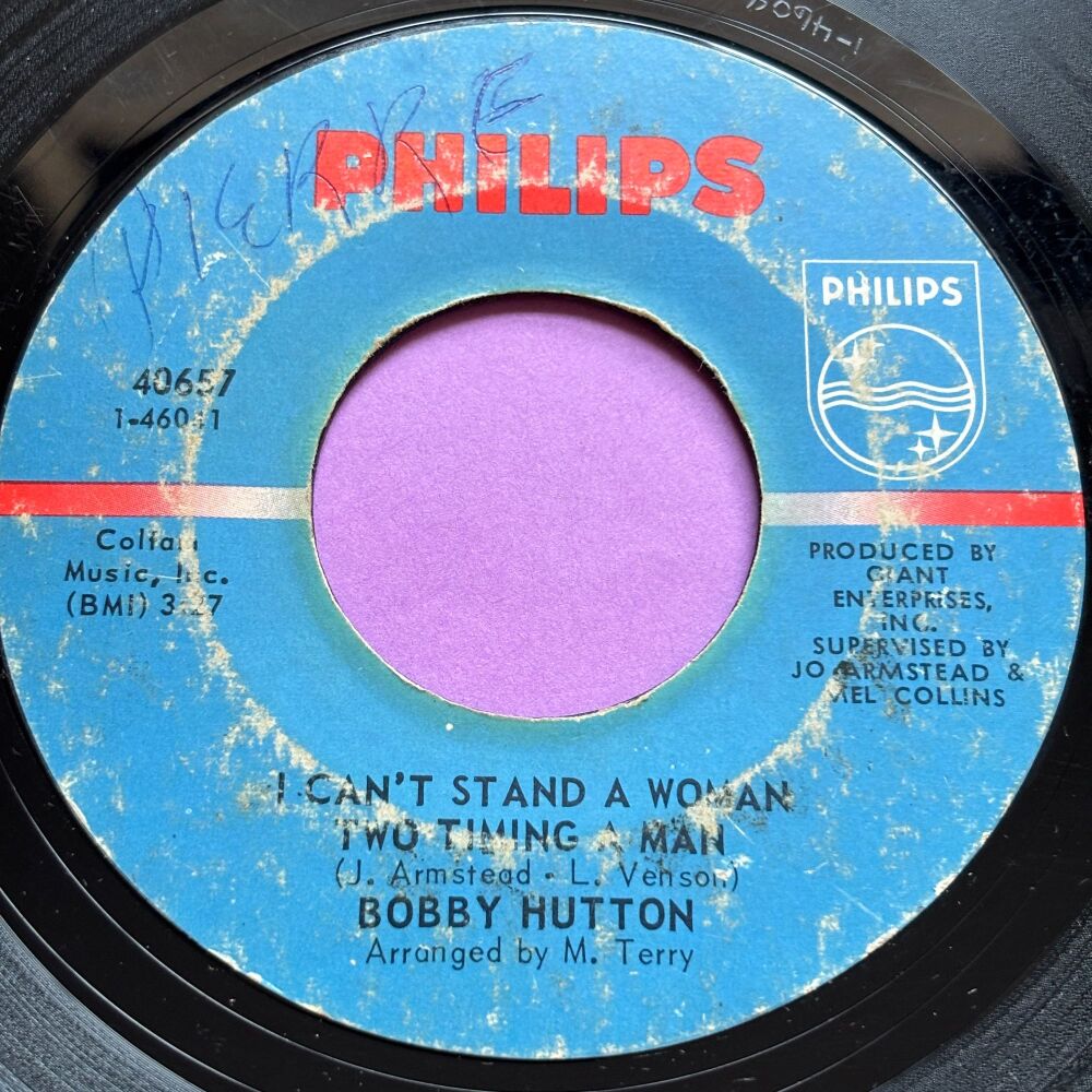 Bobby Hutton-I can't stand a woman two timing-Philips wol vg+