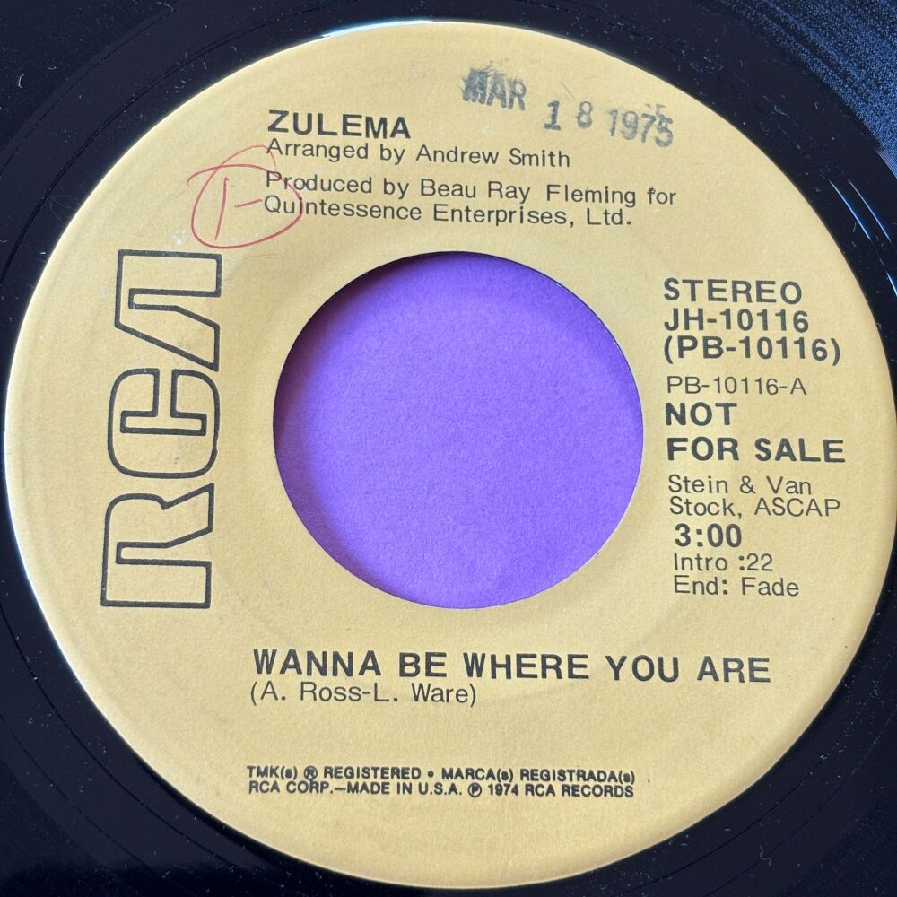 Zulema-Wanne be where you are-RCA Demo E+