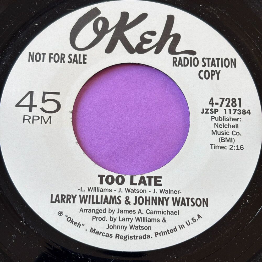 Larry Williams & Johnny Watson-Too late-Okeh R M-