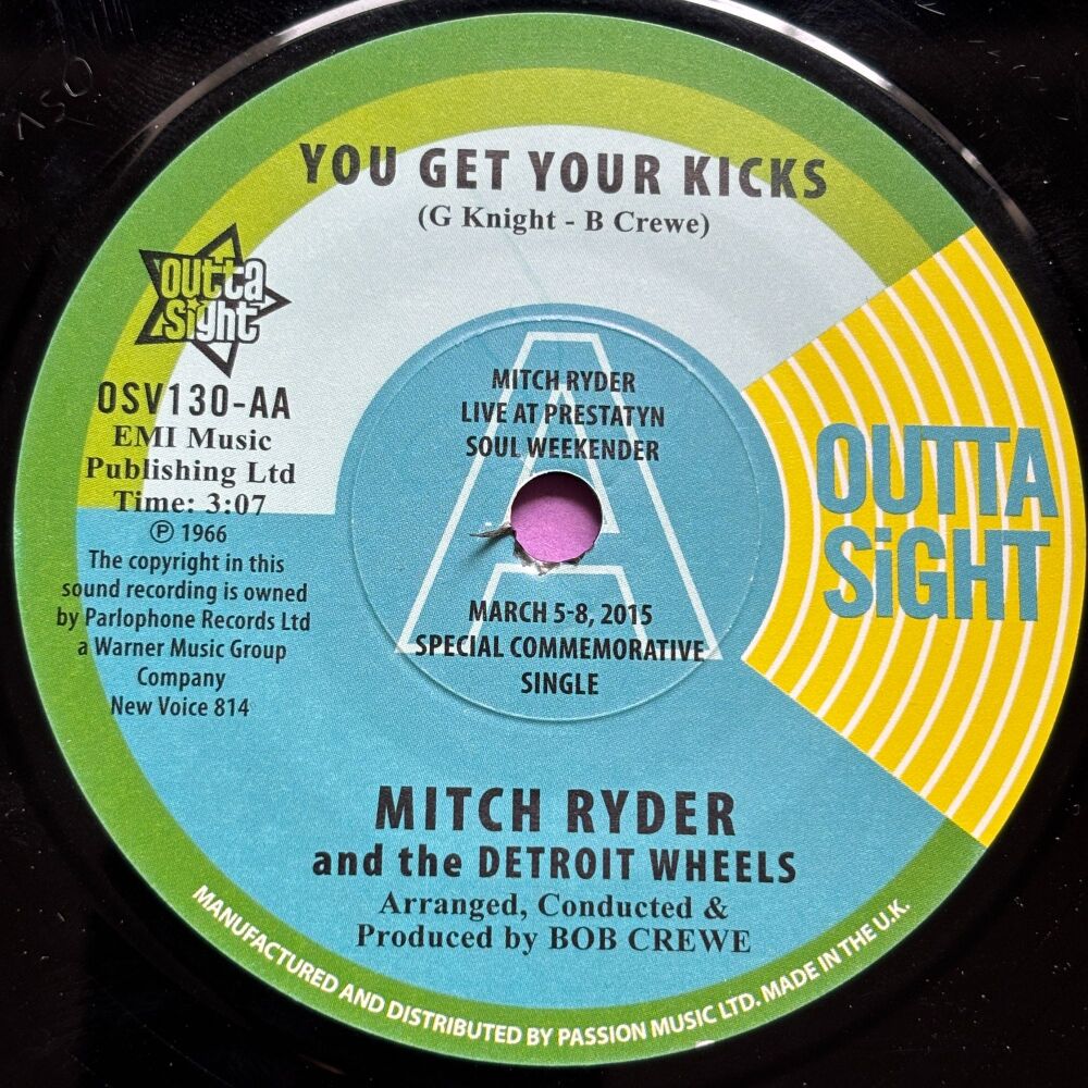 Mitch Ryder-Breakout=You get your kicks-Outta Sight R E+