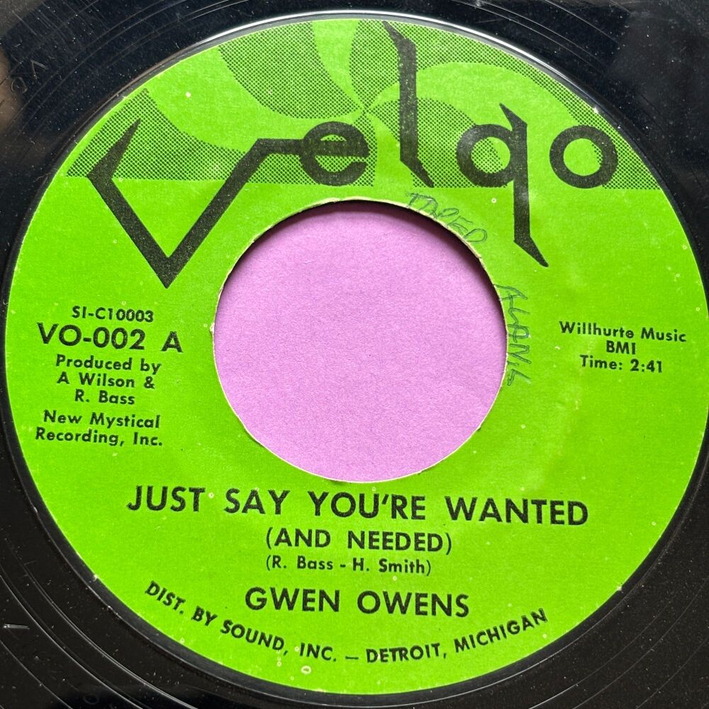 Gwen Owens-Just say you're wanted-Velgo R wol E+