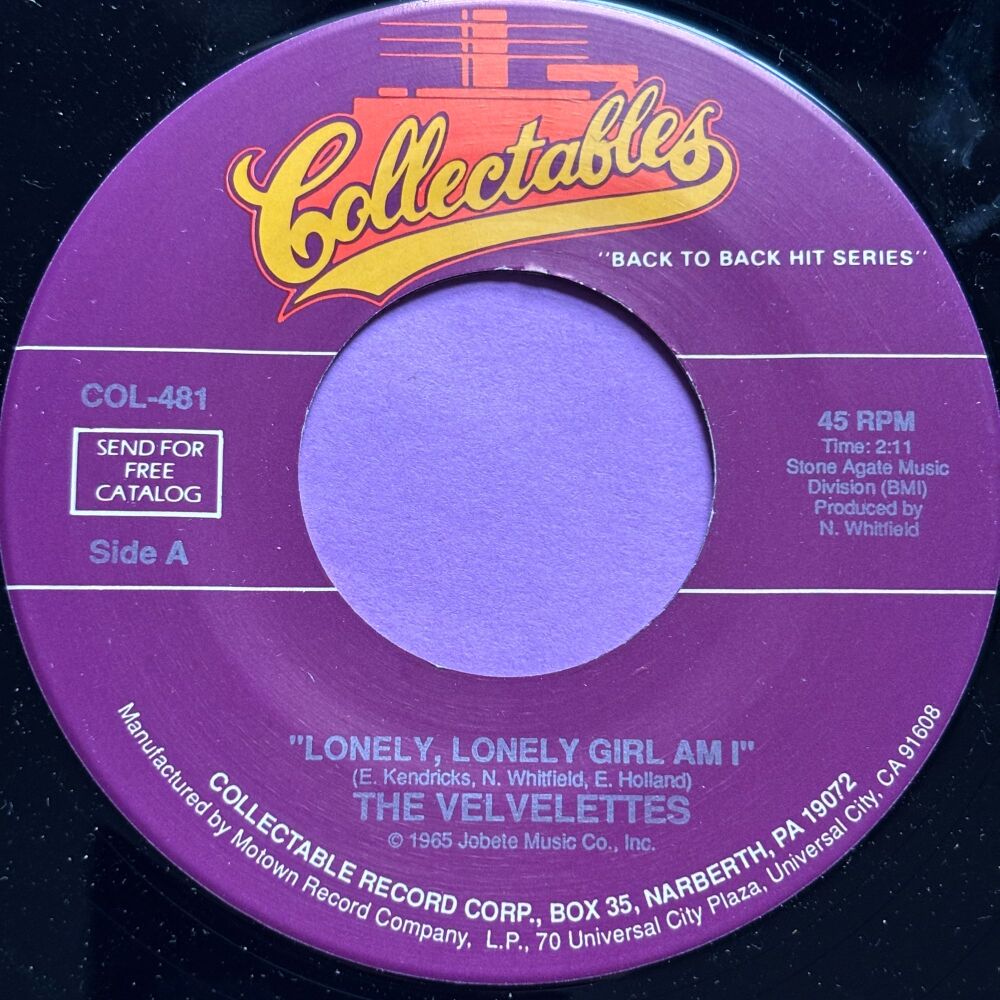 Velvelettes-Lonely lonely girl am I-Collectables E+
