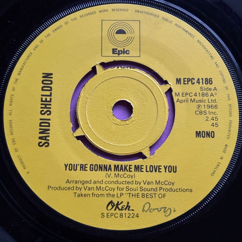 Sandi Sheldon-You're gonna make me love you-UK Epic E+